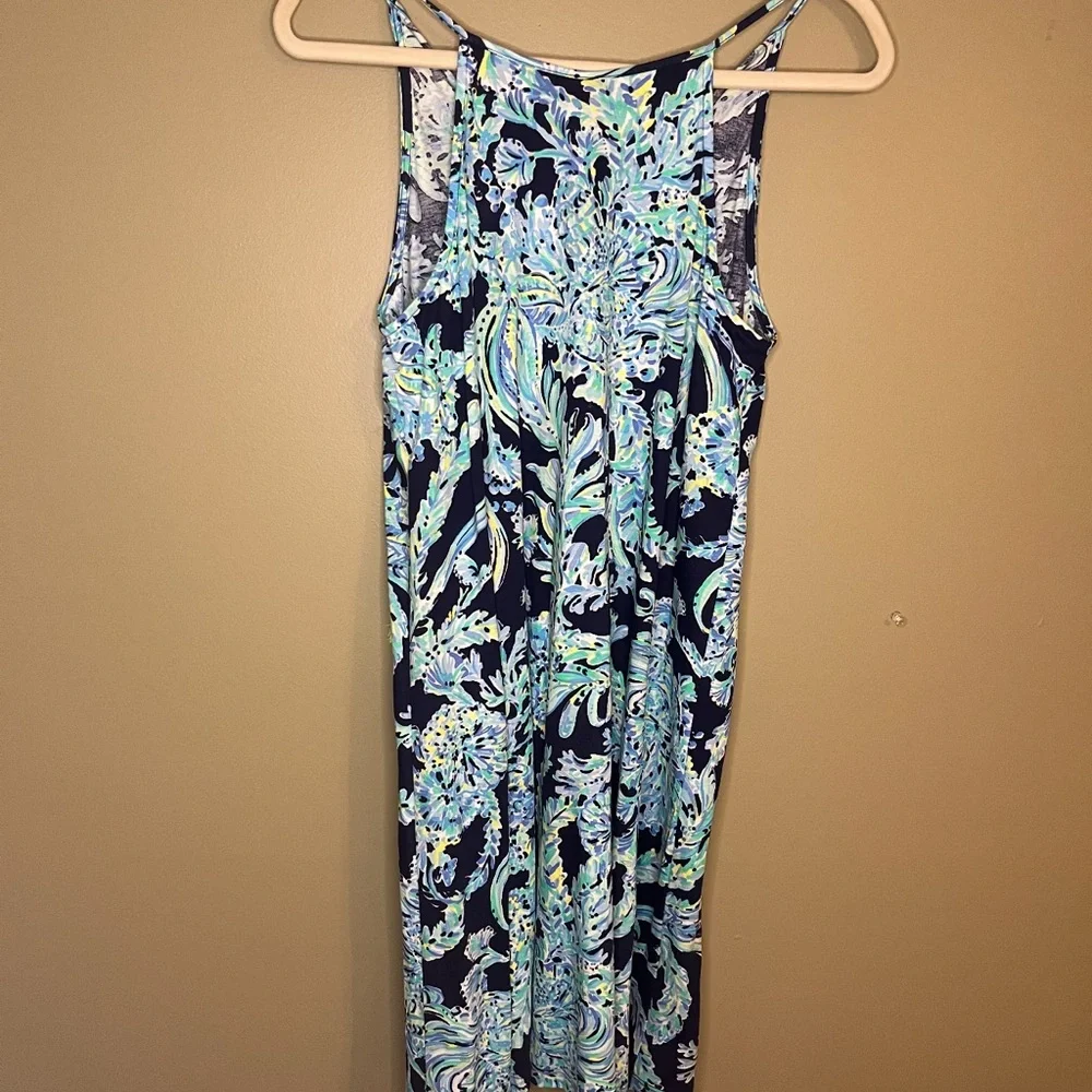 Lilly Pulitzer Margot Swing Dress High Tide Navy Scuba Doo Women’s Small - Picture 3 of 13